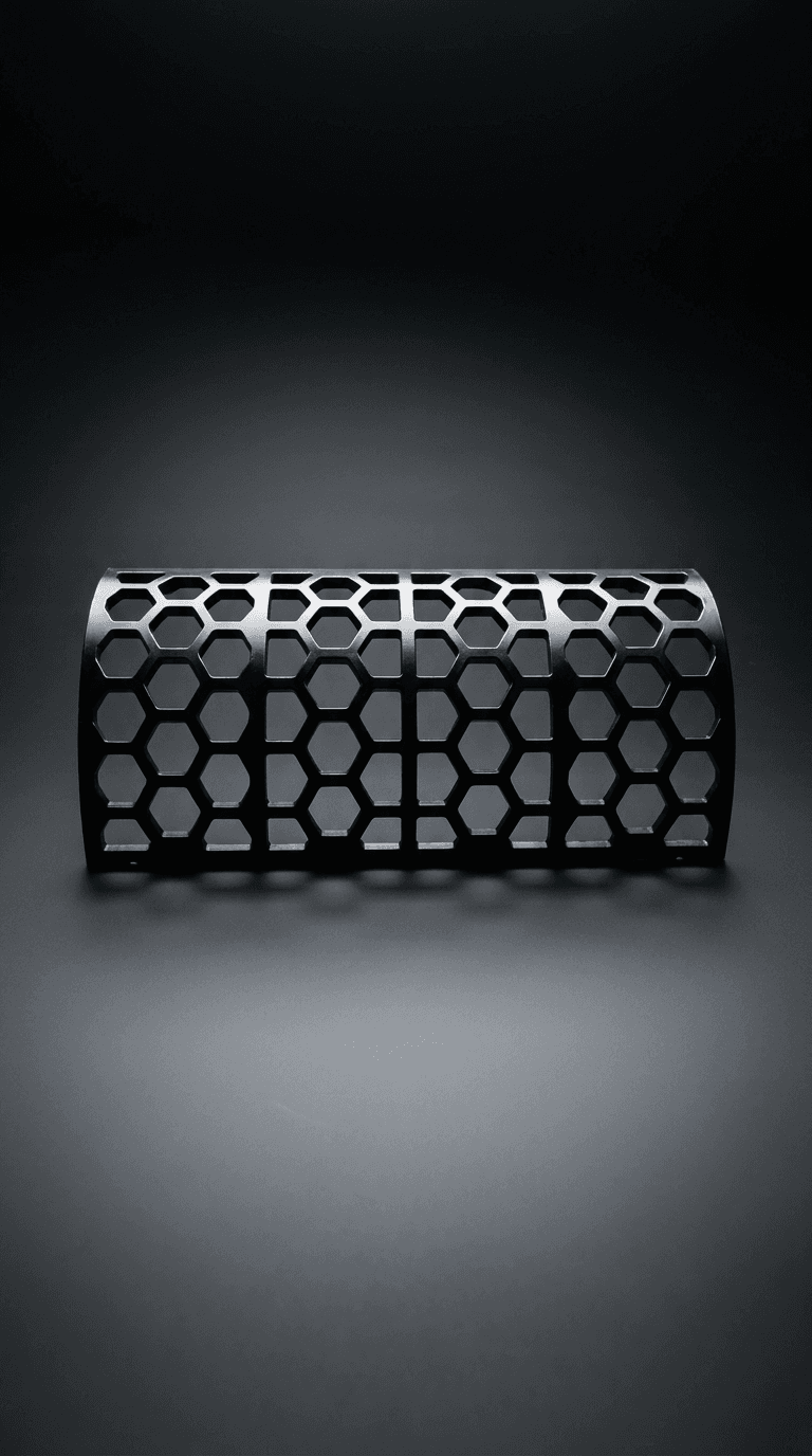 Curved hex-hole grinder screen